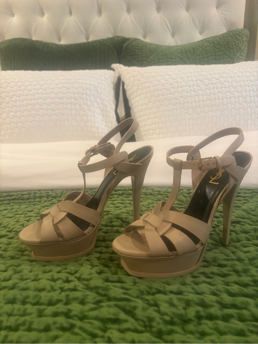 Saint Laurent Tribute 105 Nude Heel SZ 38.5 - Picture 3 of 9